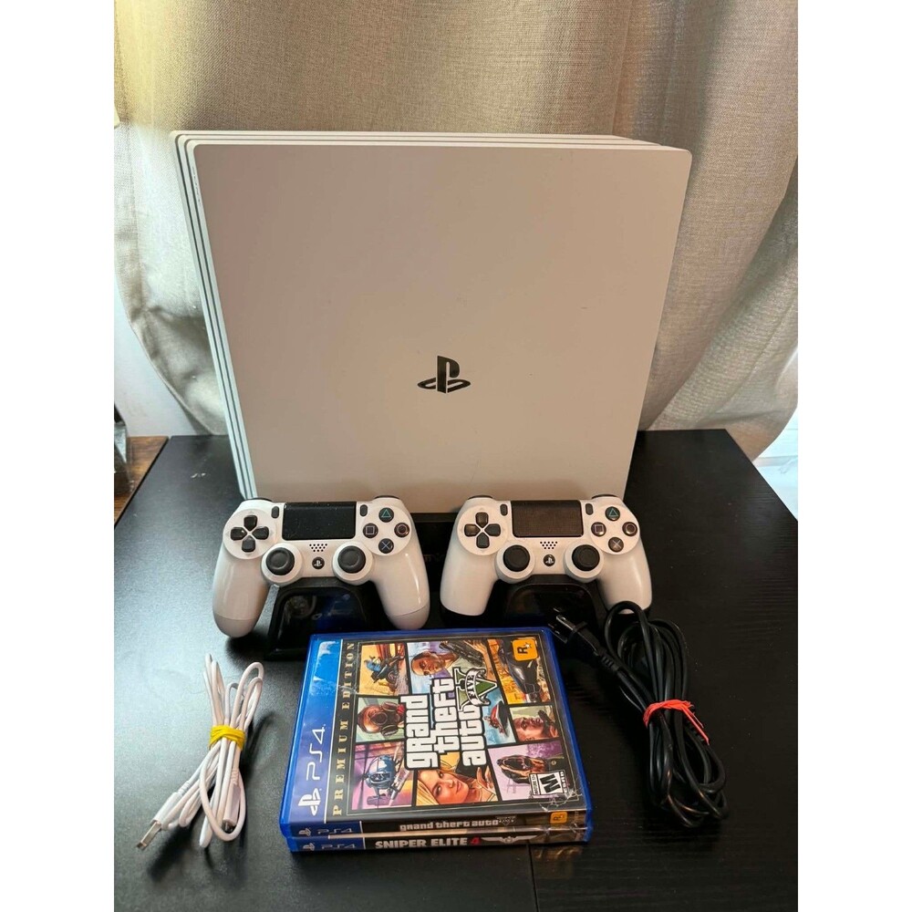 Sony PlayStation 4 Pro CUH-7015B 1TB Video Game Console with 2 OEM controllers